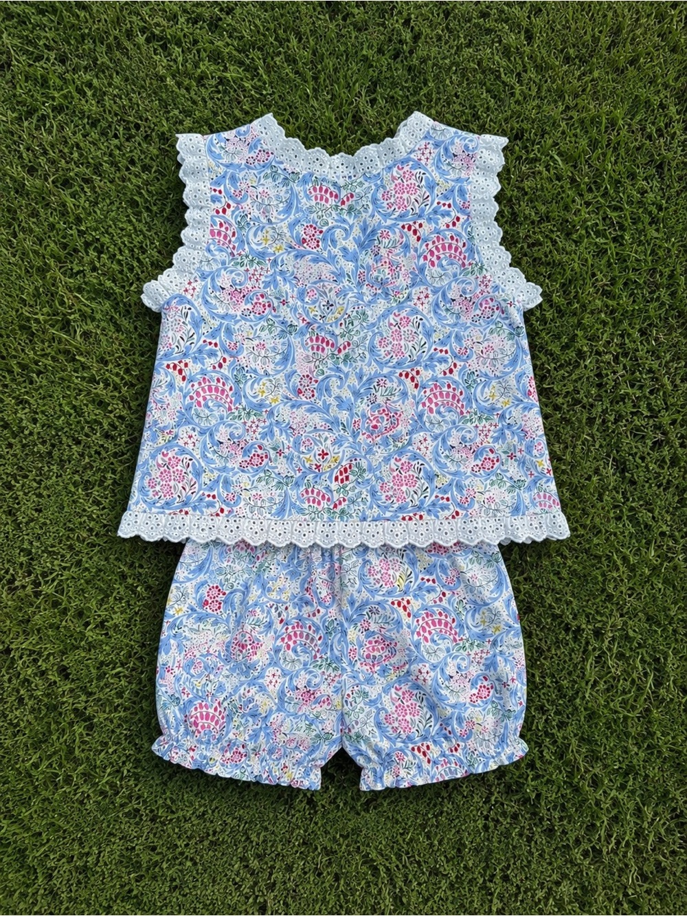 Blue Lace Garden Bloomer Set